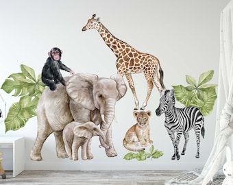 XL Safari  Fabric Wall Decals. Repositionable, easy to apply perfect for any kids room or nursery! SF03XL