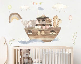 Noah's Ark Removable wall decal, perfect for your Child's ocean themed Nursery or kids room! kids nursery wall decal