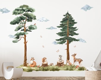 XL Woodland Wall Decal, Backwoods Woodland Nursery Décor, Forest Nursery decals woodland nursery WC-XL