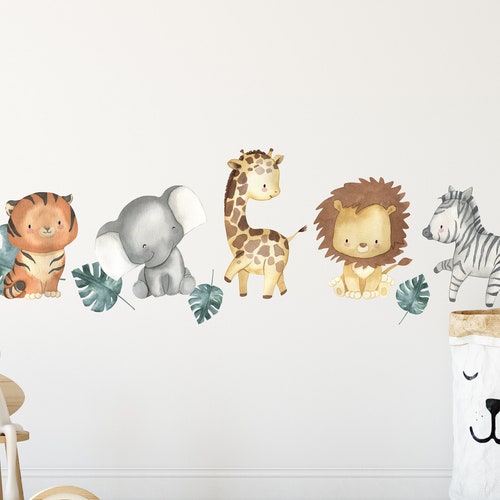 Safari Wall Decal Nursery Stickers Watercolor Hot Air Etsy Canada