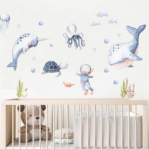 Under the Sea Wandtattoo für Ihr Kinderzimmer, keine klebrigen Rückstände und repositionierbar!