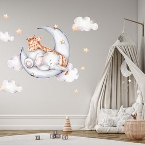 Safari Animals Wall decal  Nursery Wall Decal, Customize with a name! Baby Nursery Décor, Easily Repositionable!