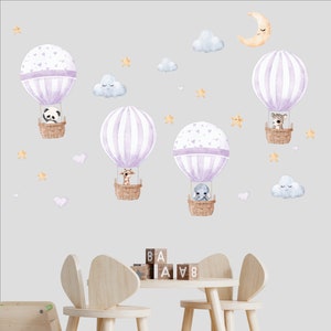 Hot Air Balloon Wall Decal. Repositionable no residue! Easy to use wall Safari Hot air balloon wall décor for your nursery or kids room!