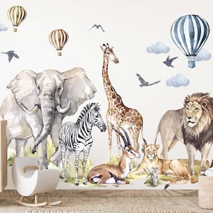 XL Safari Fabric or Vinyl Wall Decals. Repositionable, easy to apply perfect for any kids room or nursery! SF02XLA