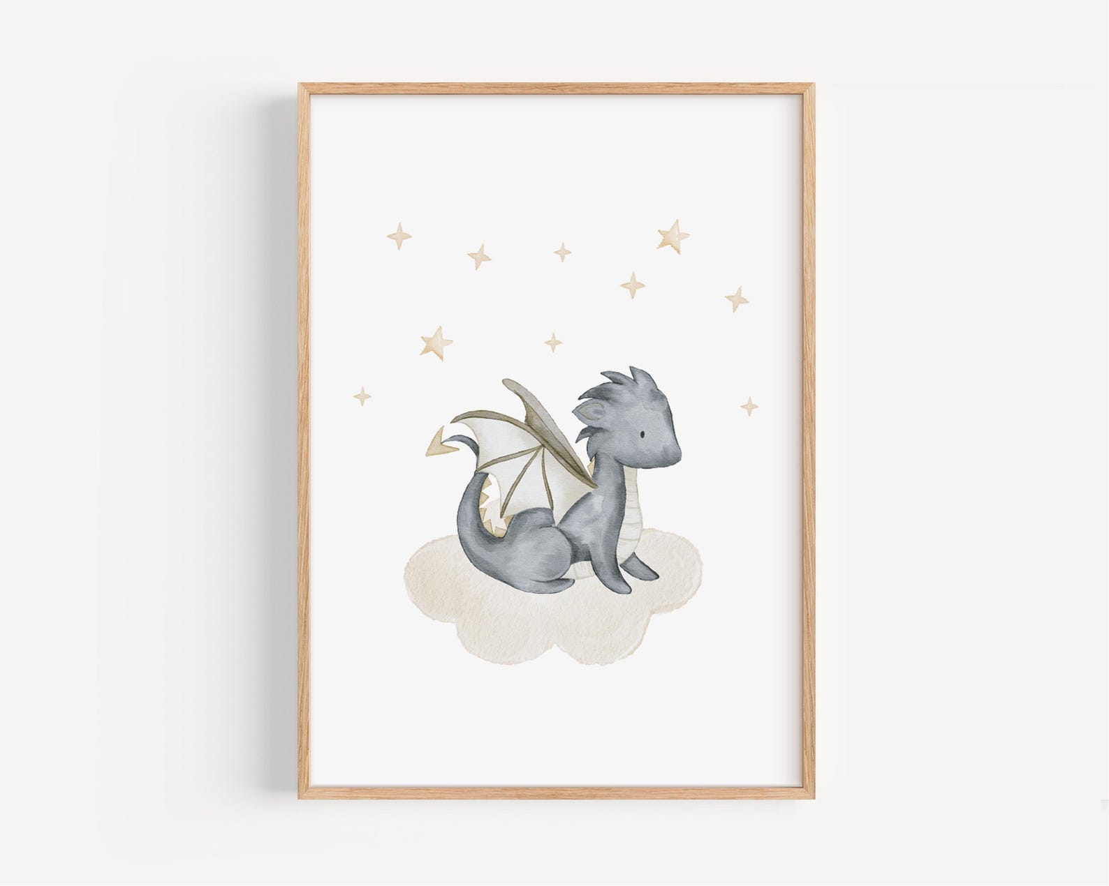 Watercolor Dragon Nursery Wall Art Fairytale Nursery Fantasy Baby Room ...