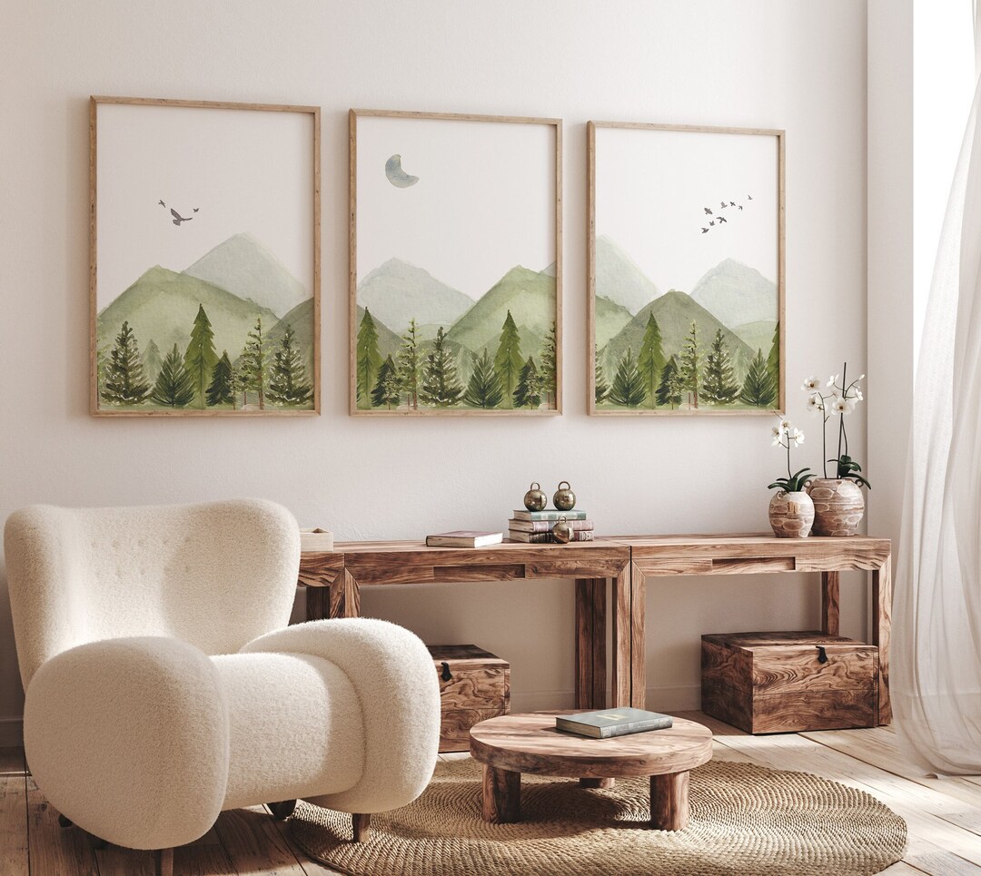 Woodland Nursery Forest Wall Art PRINTED VERSION, Tree Nursery Decor