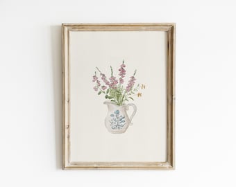 Flower Art For Bedroom Cottagecore Home Decor Botanical Print Garden Art Neutral Wall Art Gift For Her BRM5