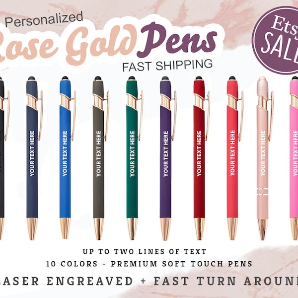 Personalized Pens Rose Gold Etsy