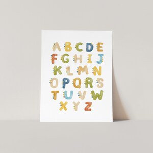 a card with the letters of the alphabet printed on it