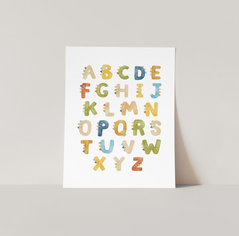 a card with the letters of the alphabet printed on it