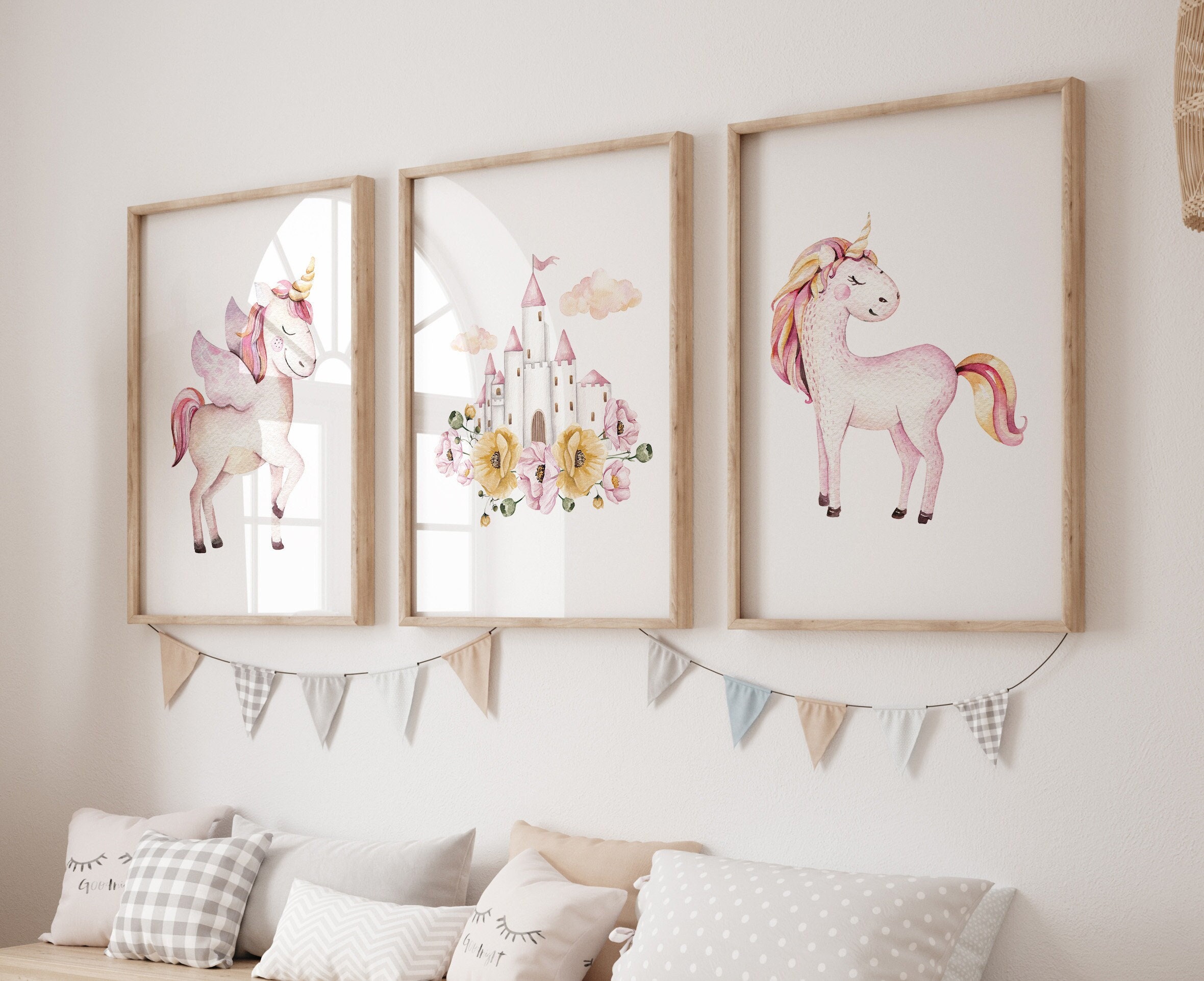Large Unicorn Wall Decals with Unicorn Dream Catcher Wall Art Decor for  Kids Girls Wall Stickers Decor Art for Girl Bedroom Baby Nursery Teens  Party