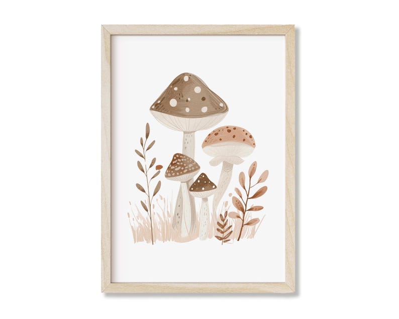 a picture of a group of mushrooms on a white background