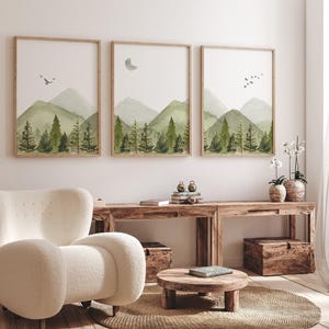 Woodland Nursery Forest wall art PRINTED VERSION,  tree nursery decor Forest nursery- Nursery Prints Watercolor Woodland- WF3-A3