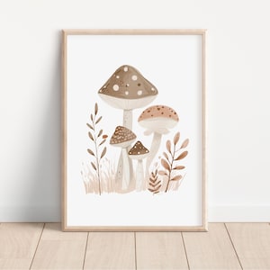 a picture of a mushroom on a wall