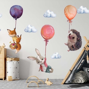 Nursery Fabric Wall Decal, Nursery wall stickers Fox wall decal Customize with a name! Baby Nursery Décor, Easily Repositionable! BFR01