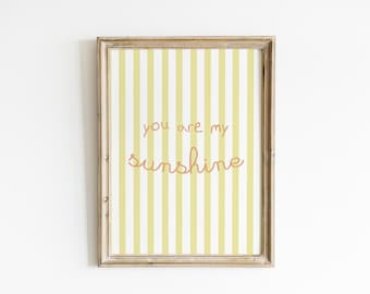 You Are My Sunshine Nursery Wall Art Pastel Yellow Nursery Baby Room Decor Gender Neutral Nursery Playroom Wall Art Sunshine Print SUN4-A1