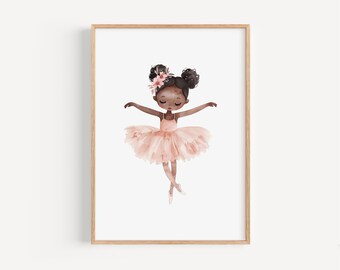Ballet Dancer Nursery Decor girls room wall art ballerina nursery soft pink watercolor art girl nursery floral Printed and Shipped BPS8-A1