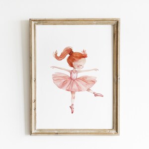 Watercolor Ballet Dancer Nursery decor soft pink art ballerina nursery girls room wall art pink nursery art Printed and Shipped BPS10-A1
