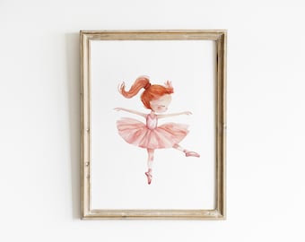 Watercolor Ballet Dancer Nursery decor soft pink art ballerina nursery girls room wall art pink nursery art Printed and Shipped BPS10-A1