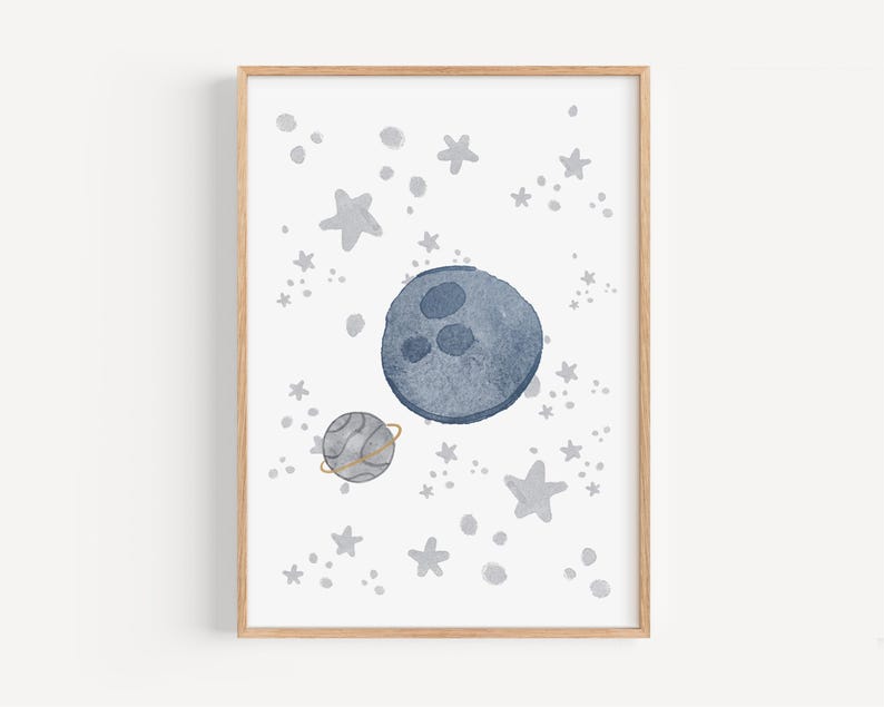 Space Dinosaur Nursery Art Prints PRINTED Set of 6 Watercolor Dinosaur