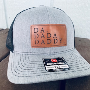 Sombrero de papá da dada -CUERO REAL - Regalo del Día del Padre Regalo perfecto para los nuevos papás. ¡Regalo de Navidad perfecto!