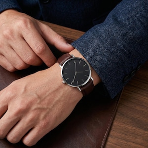 Custom Groomsman Watch Personalized gift leather watches gifts groomsman watches groomsman leather watch Best man Gift image 1