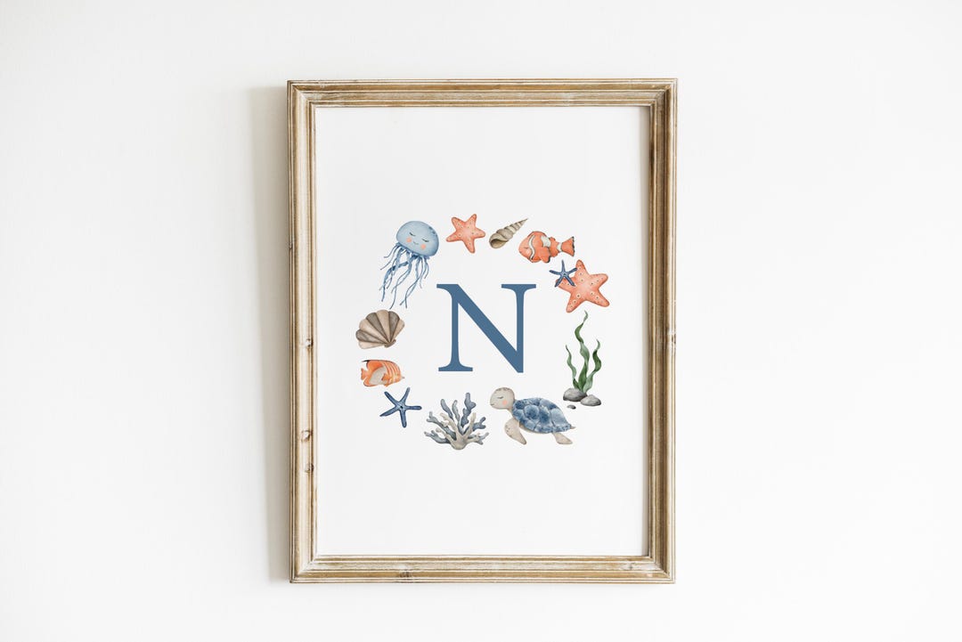 Personalized Under the Sea Nursery Wall Art Custom Baby Name Sign Ocean ...