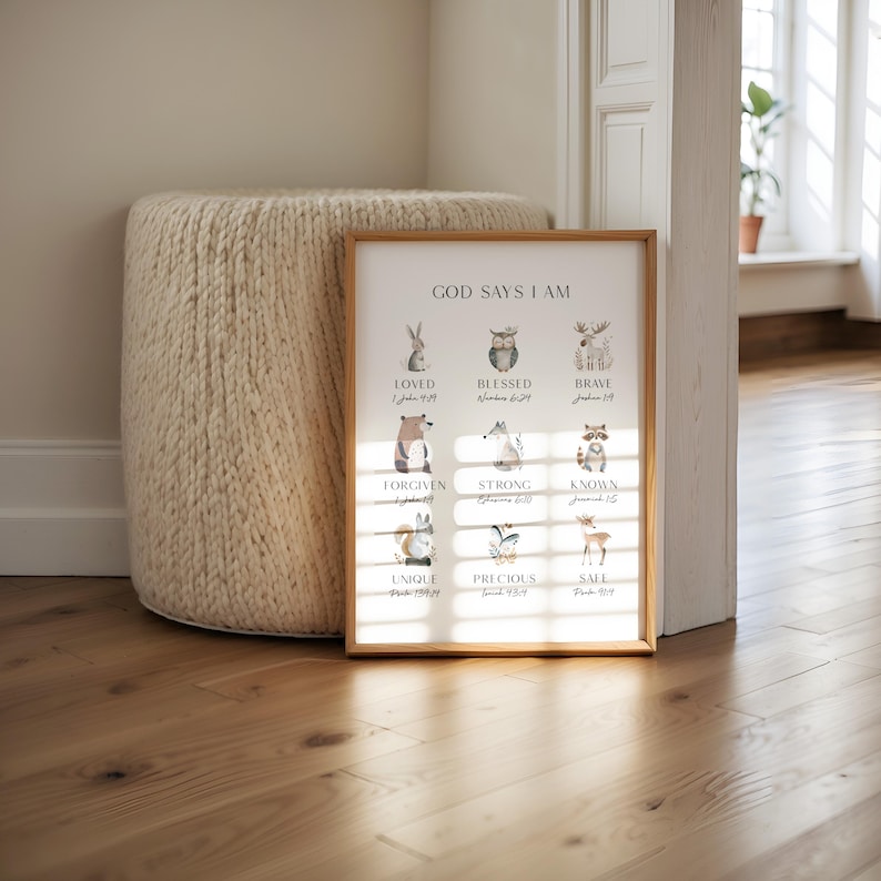 a picture frame sitting on top of a hard wood floor