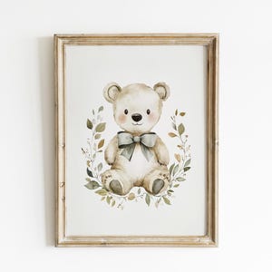 Vintage Teddy Bear Nursery print bear Watercolor print bear nursery woodland boy nursery Printed and shipped on high archival paper NN31-A1
