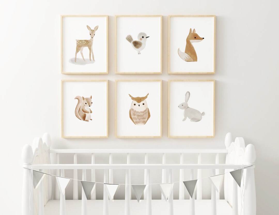 Boho Woodland Wall Art Print Set of 6 RINTED VERSION, Boho Woodland ...