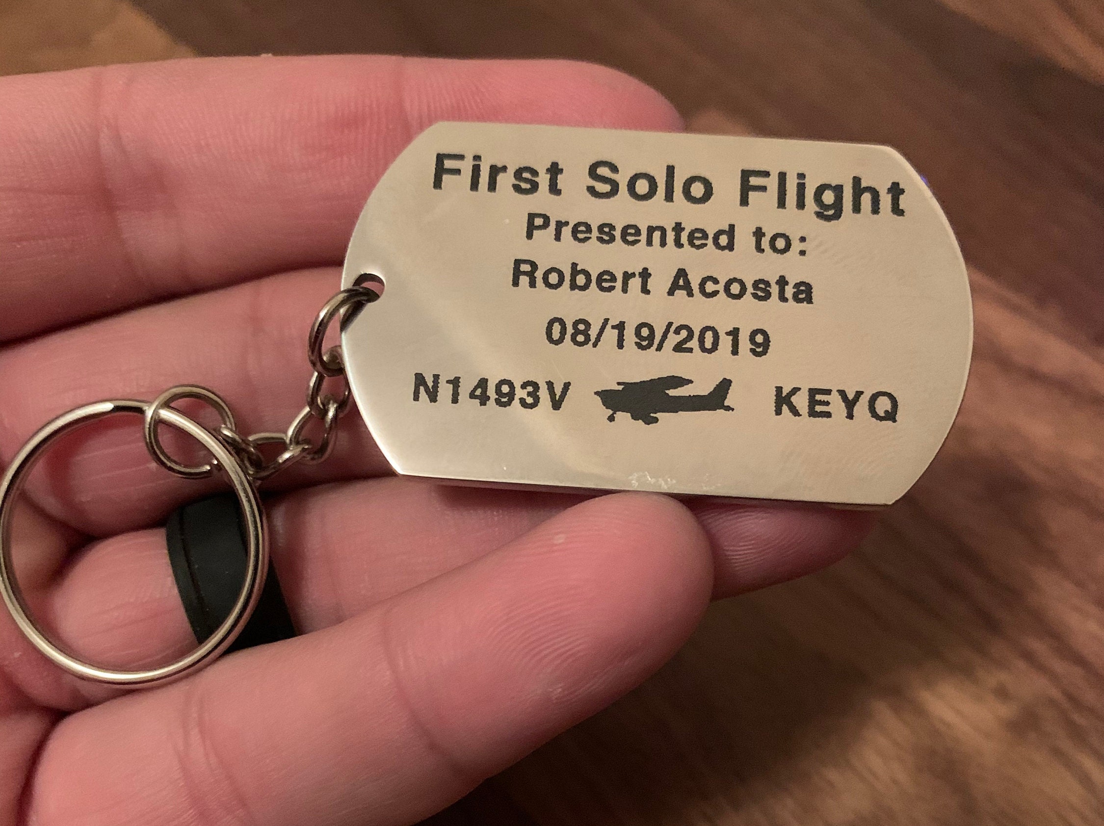 First solo flight keychain gift for pilot solo flight pilot Etsy