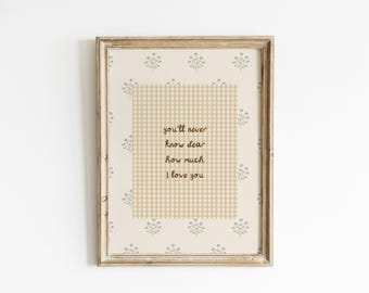 Flower Art For Girls Room Cottagecore Decor Song Lyric Art Neutral Wall Art Cozy Home Decor Botanical Print Baby Shower Gift BRM21