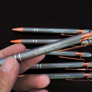 Custom Wedding Rose Gold pens, Personalized Business Pens, Bulk Custom Pens, Promotional Pens, Customized Ballpoint Pens image 1