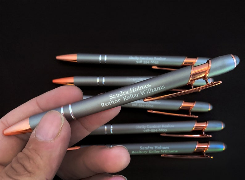 Custom Wedding Rose Gold pens, Personalized Business Pens, Bulk Custom Pens, Promotional Pens, Customized Ballpoint Pens image 1