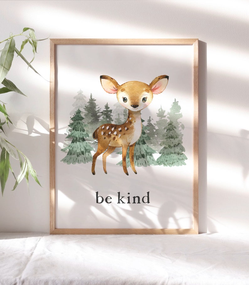 Woodland Nursery Wall Art Bear Wall Art Forest Nursery Etsy