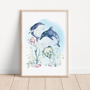 Under the Sea Ocean Art Prints PRINTED Set of 3 Ocean art prints printed on high quality art paper perfect for your ocean nursery! U02 image 7