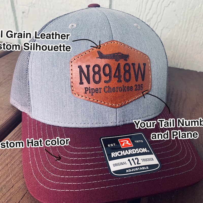 Customized Tail Number Leather Pilot Hat, The perfect Christmas Gift