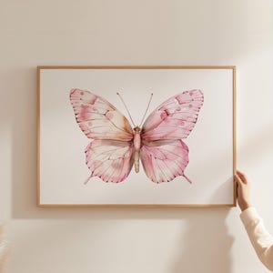 Watercolor Butterfly Nursery Decor butterfly art print girls room wall art soft pink nursery butterfly wall art Printed and Shipped BPS6-A1