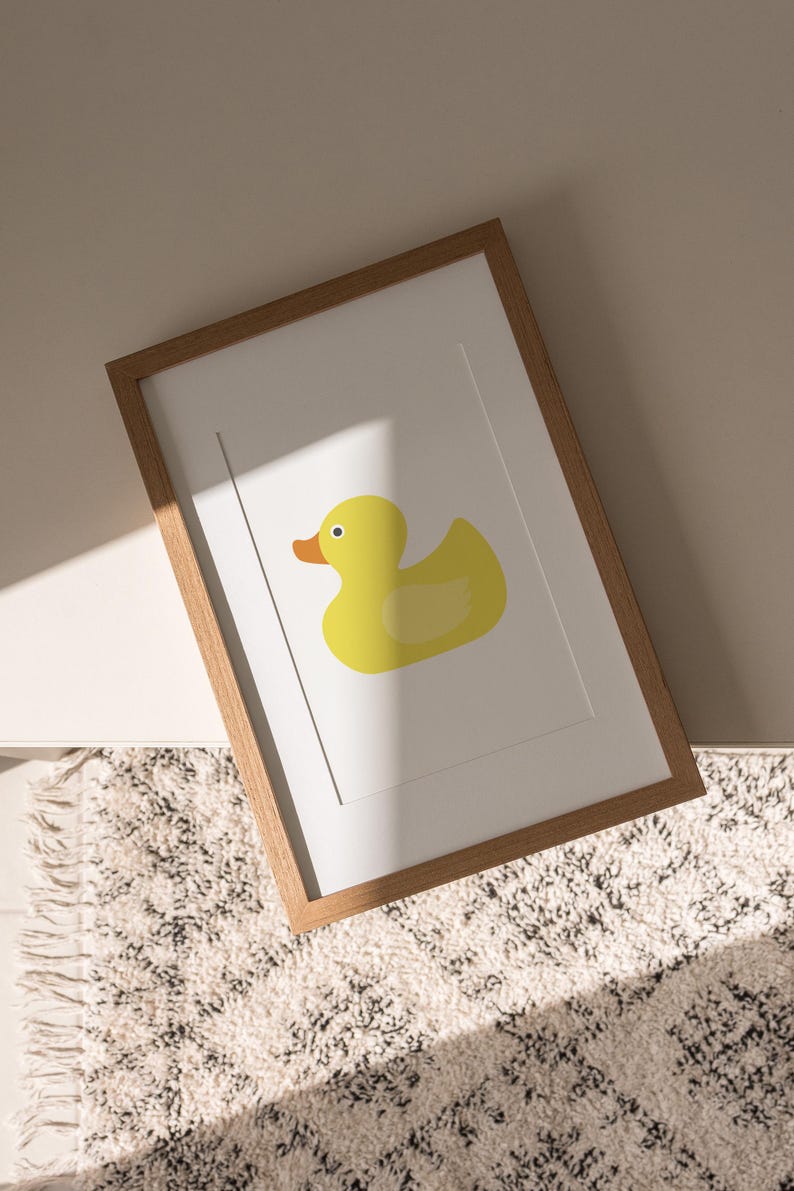 Rubber Duck Bathroom Art Print Printed and Shipped Yellow Art Bathroom ...