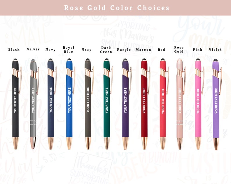 Custom Wedding Rose Gold pens, Personalized Business Pens, Bulk Custom Pens, Promotional Pens, Customized Ballpoint Pens image 2