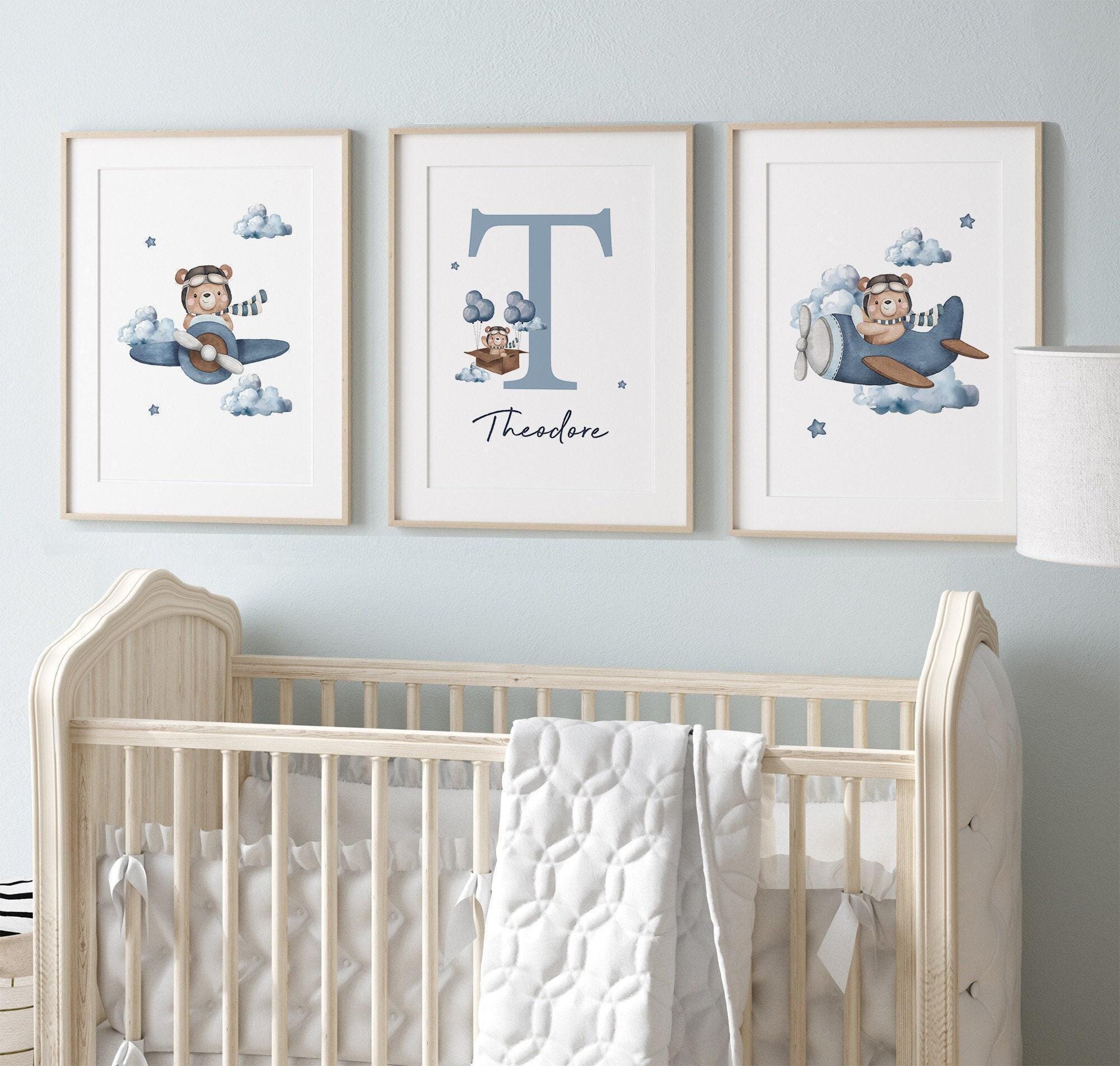 Crib Bedding Set Room Construction Themed Nursery Light Blue