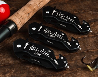 Fisherman Dad Papa Christmas Gift Personalized engraved  Reel Cool Papa gift custom pocket knife. Fisher gifts , custom fisherman gift.