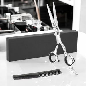 Personalized STYLIST SCISSORS  + Comb Set  with Custom engraved Stylist haircut scissors Personalized hair stylist scissors Stylist gift