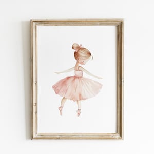Watercolor Ballerina Nursery Decor girls room wall art soft pink nursery ballerina art ballet dancer nursery  Printed and Shipped BPS11-A1