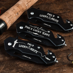 Lucky Fishing Knife Fisherman Gift for fisherman Personalized engraved custom knife Fisher gifts  fisherman gift Fishing gift. Fishing knife