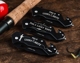 Lucky Fishing Knife Fisherman Gift for fisherman Personalized engraved custom knife Fisher gifts  fisherman gift Fishing gift. Fishing knife