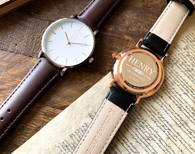 Custom Groomsman Watch Personalized watch metal personalized groosman gifts groomsman watches groomsman leather watches