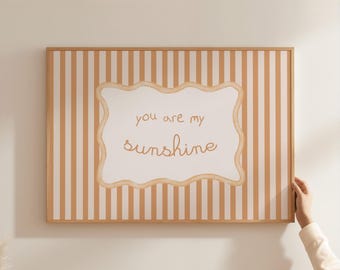 You Are My Sunshine Nursery Wall Art Boho Nursery Decor Neutral Print Striped Quote Art Baby Shower Gift Gender Neutral Nursery Art SUN1-A1