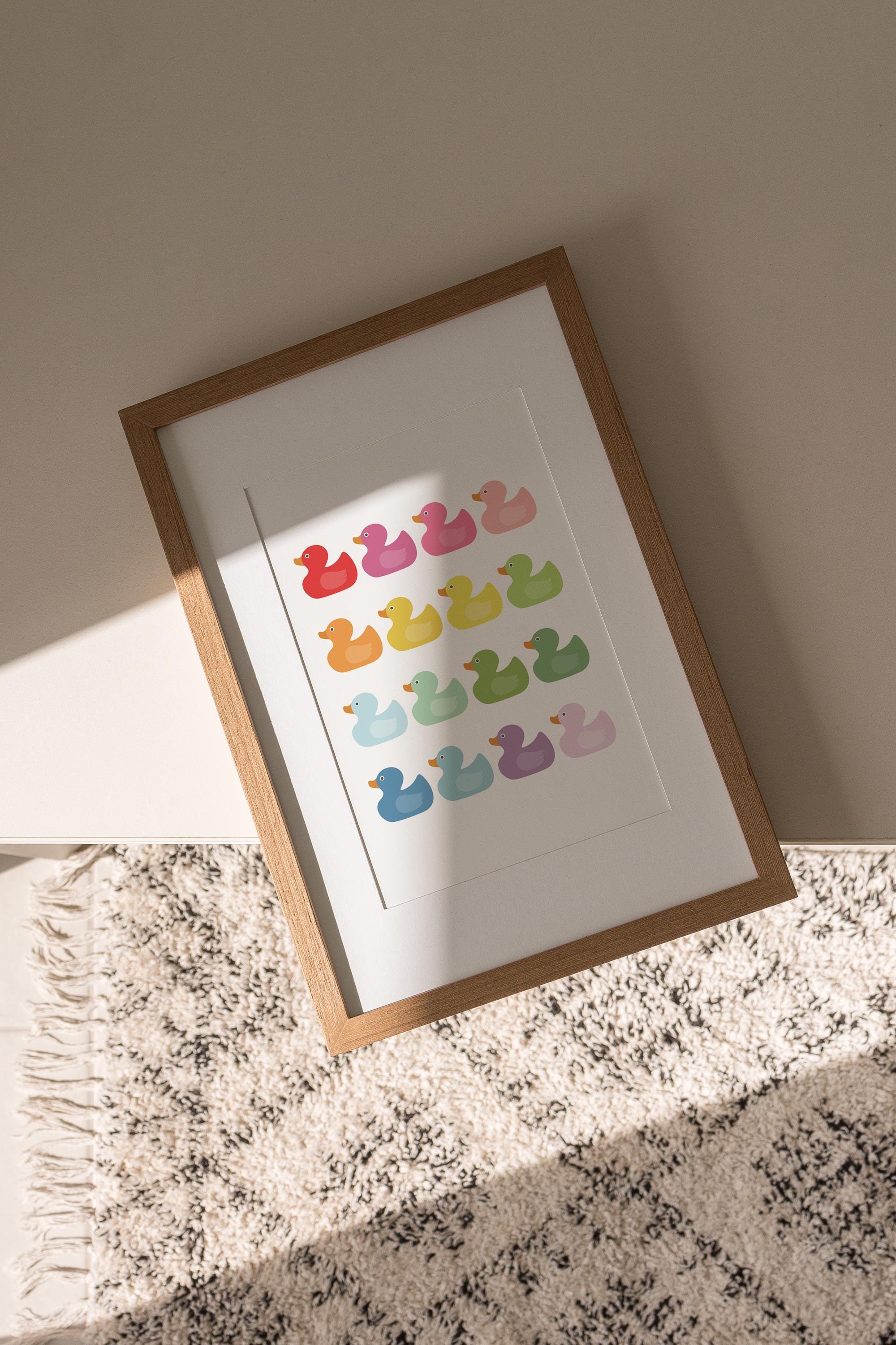 Rubber Duck Bathroom Art Print Printed and Shipped Rainbow Art Bathroom ...