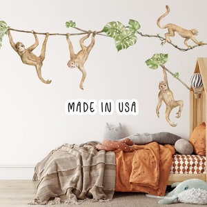 Safari Animals wall decal, Nursery wall decal . Peel and stick wall decal. Add jungle animals to your nursery, kids room or playroom!